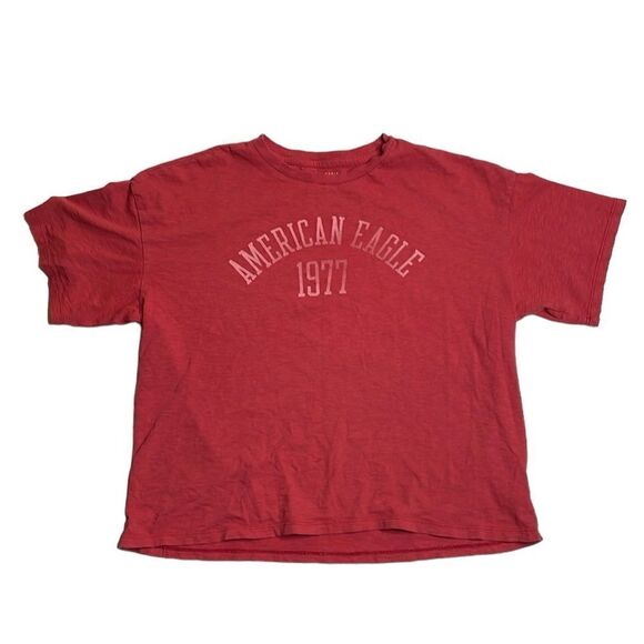 American Eagle Outfitters Tops - American Eagle 1977 Red Super Soft Boxy Tshirt Medium